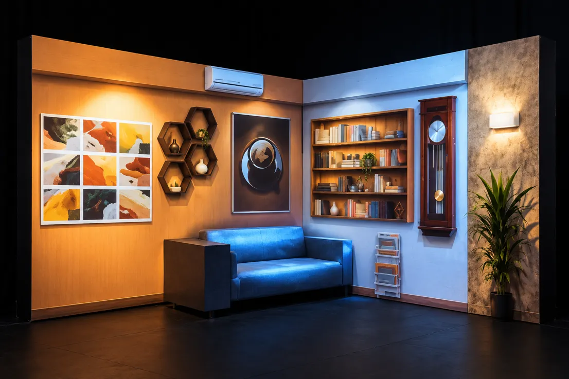 Projection mapping on a stage set